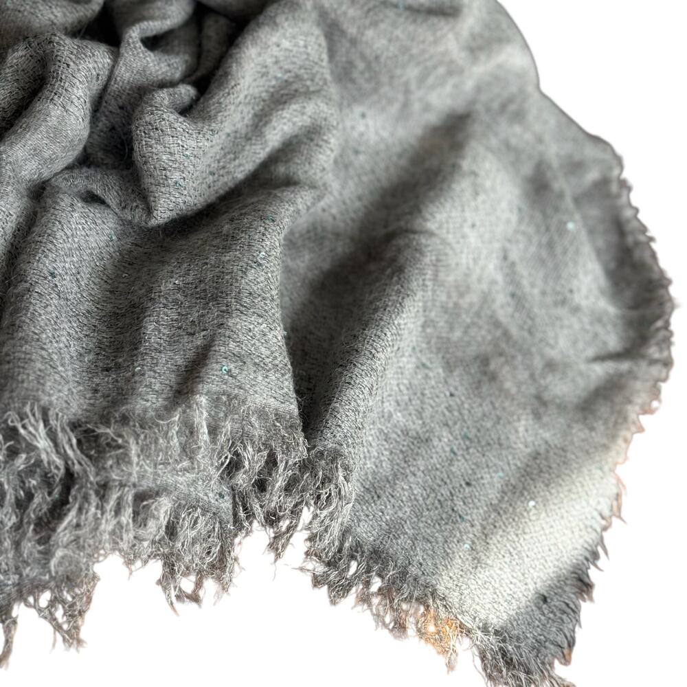 Pretty Persuasions Gray Glitter Sequin Scarf Shawl Wrap Wool Blend Striped